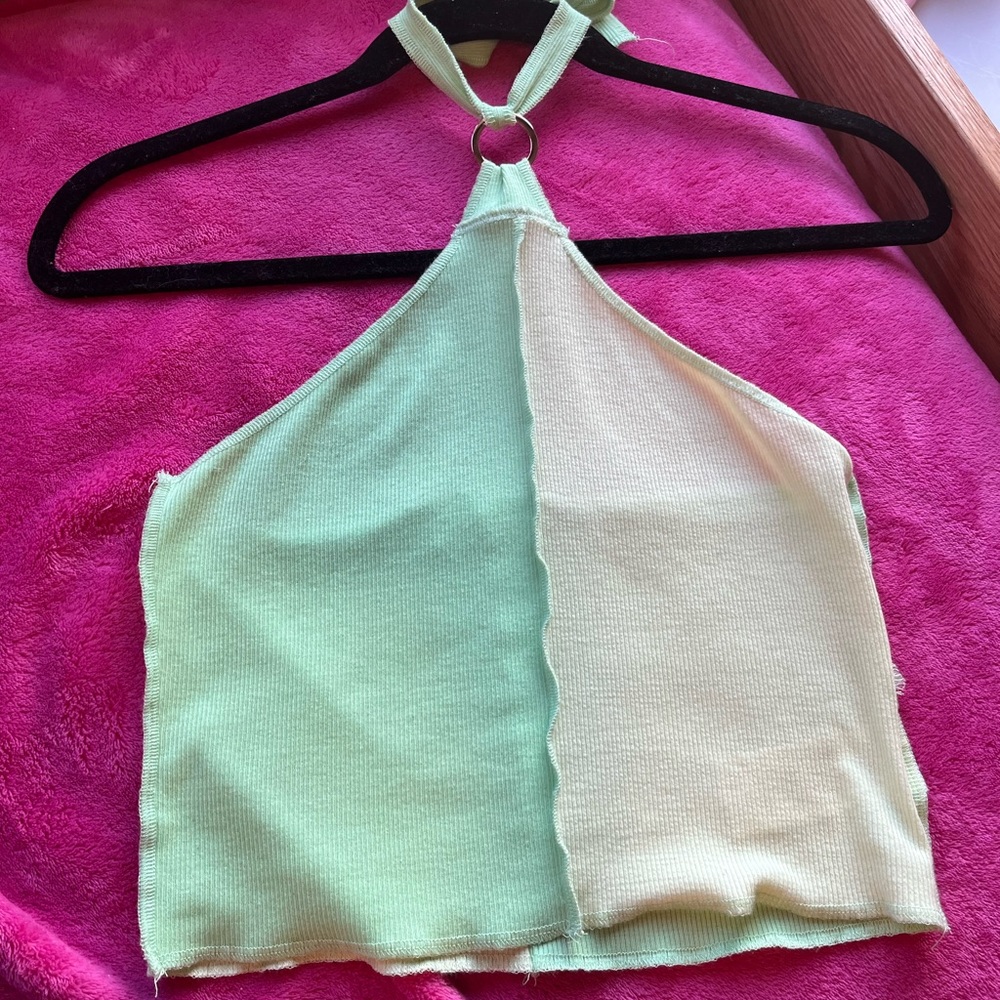 Adika Green and Yellow Halter Top size Small!